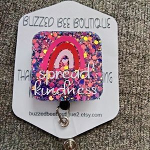 Spread Kindness Rainbow Retractable Name Badge Reel ID Holder